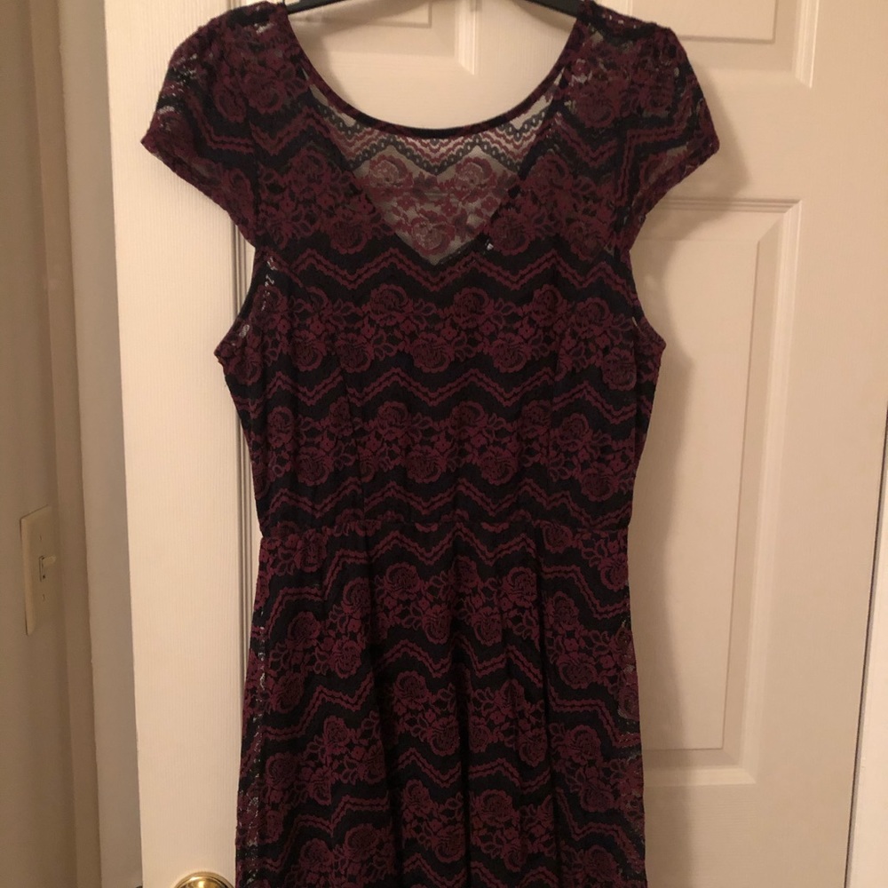 Joe Boxer black & burgundy lace dress